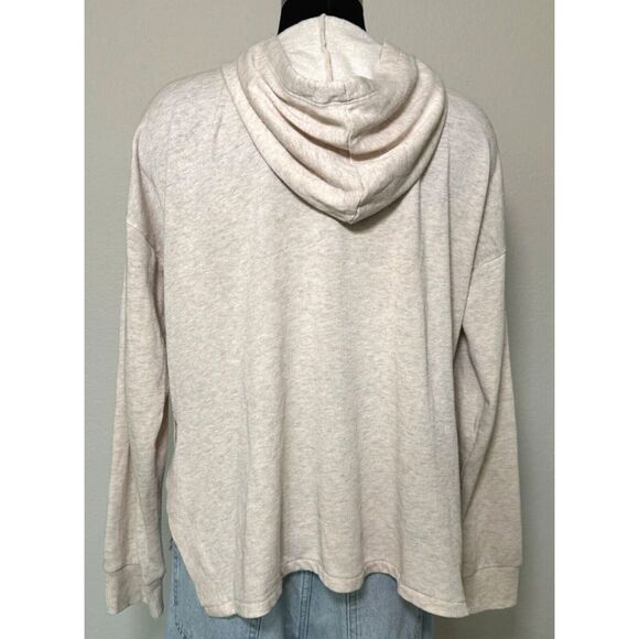 P.J. Salvage 1/4 Zip Sweater Hoodie Womens Medium Cream Long Sleeve - Picture 4 of 11